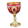 thumbnail image 4 of Fiocias Embossed Water Goblet Drinking Cup Collection Reusable Tableware Metal Cup Mini Gold Red, 4 of 9