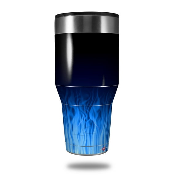 Skin Decal Wrap for Walmart Ozark Trail Tumblers 40oz Fire Blue (TUMBLER NOT INCLUDED) by WraptorSkinz