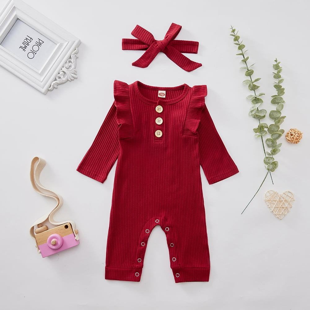 Actoyo Newborn Infant Baby Girl Romper Bodysuit One-pieces Outfits Clothes 0-18M