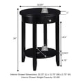 thumbnail image 5 of Convenience Concepts American Heritage Baldwin 1 Drawer End Table with Shelf, Black, 5 of 6