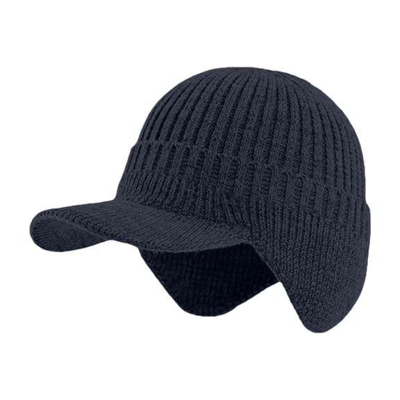 Women'S Men'S Hats & Caps Sherum Cozy Head Beanie Winter Hat With Brim And Ear Beanie Knitted Hat With Fleece Warm Ear Hats