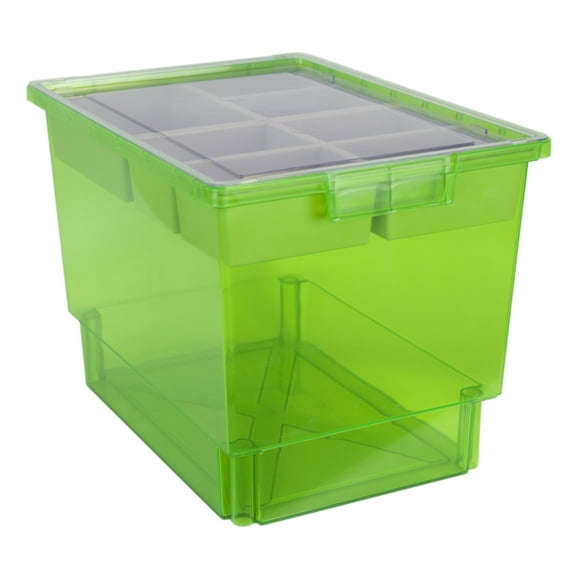 Bin/ Tote/ Tray Divider Kit - Triple Depth 12" Bin in Neon Green - 1 pack