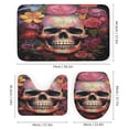 thumbnail image 3 of Colorful Flower Skull 4 Pcs Shower Curtain Set with Rug Bathroom Sets with Waterproof Fabric And Non-Slip Rugs Toilet Lid Cover Bath Mat Decor with Hooks, 3 of 8