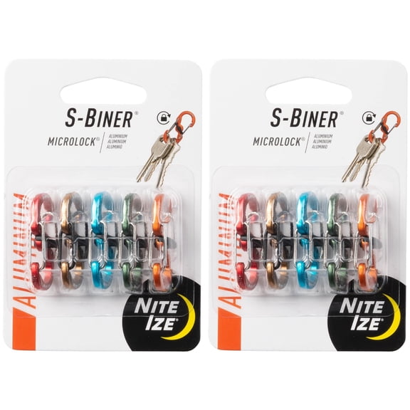 Nite Ize S-Biner MicroLock Aluminum - Assorted - 10 Count (2 Pack)