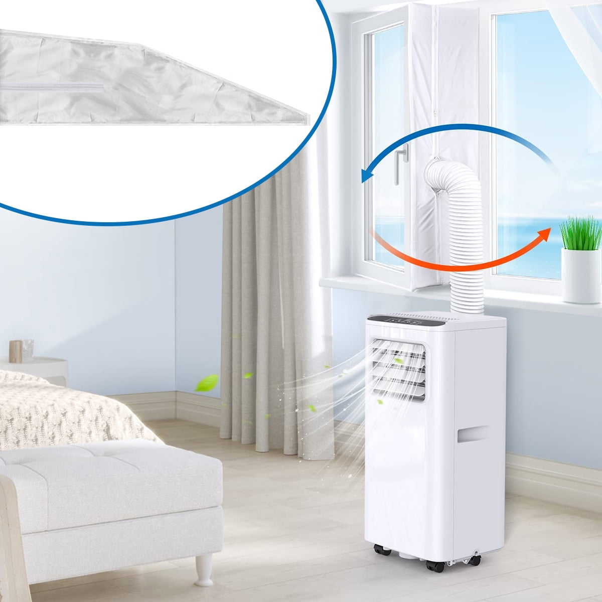 Niyofa 13.1ft Window Seal for Portable Air Conditioner Oxford Cloth Waterproof Air Conditioner