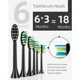 thumbnail image 4 of 7AM2M Sonic Electric Toothbrush with 6 Brush Heads for Adults and Kids, One Charge for 90 Days, Wireless Fast Charge, 5 Modes with 2 Minutes Built in Smart Timer, Electric Toothbrushes (Black), 4 of 7