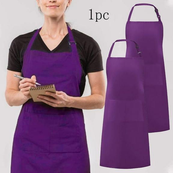 Huayishang Women's Apron Apron Coffee Shop Floral Artist Simple Hanging Neck Work, Kitchen Essentials Clearance Sale Purple