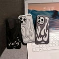 thumbnail image 6 of Case For iPhone 13 Pro Max,Electroplate Glossy Flame Shape Hollow Heat Dissipation Unique Luxury Design Protection Shockproof Women Girls Phone Case For iPhone 13 Pro Max,6.7 inch 2021 (MS Black), 6 of 18