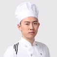 thumbnail image 3 of Paquete de 6 gorros de chef, panadero elástico, cocina, catering, cocineros, sombreros, gorro de trabajo, uniforme de chef, gorro, 3 of 5