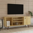 thumbnail image 2 of Oaks Aura Mid-Century TV Stand for TVs up to 60 Inches, Entertainment Center with Open Storage Shelves & Cabinet, Modern TV Console for Living Room, 2 of 8