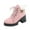 Pink, variant on Busydd Winter Boots for Women Comfortable Thermal Fleece Lined Ankle Boots for Women Casual Fashion Chunky Heel Lace up Womens Booties 5.5