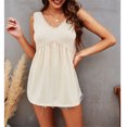 thumbnail image 3 of Camiseta sin mangas con cuello en V diseño versátil sin mangas con volantes a la moda suave y transpirable para mujer para la oficina ANGGREK Otros, 3 of 5