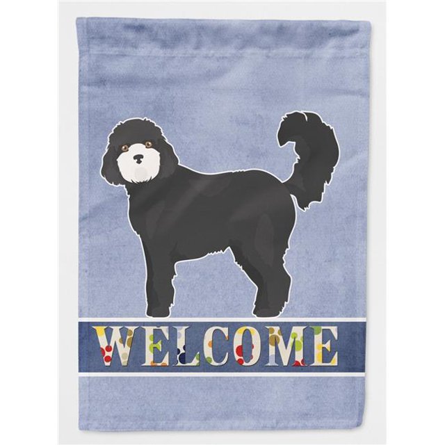 Carolines Treasures CK3729CHF Black Cockapoo Welcome Flag Canvas House Size