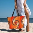 thumbnail image 3 of Wukai Orange Rotating Print Zipper Bag,large Beach Tote Bag,Waterproof Sandproof Bag,Grocery and Picnic Tote Travel Bag, 3 of 5