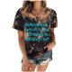 thumbnail image 1 of Camiseta de mujer Camisetas Cuello redondo Camiseta de manga corta Estampado de letras Tie-dye Camiseta Tops Blusa Regalo para mujeres Pompotops hkajfhjk468240, 1 of 8