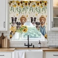 thumbnail image 6 of Spring Dog Swag Valances for Windows, Kitchen Window Curtains Over Sink, Sunflower Daisy Botanical Rustic Window Treatment Curtains for Living Room/Bedroom Curtains 2 Panel Sets 36"x45", 6 of 8