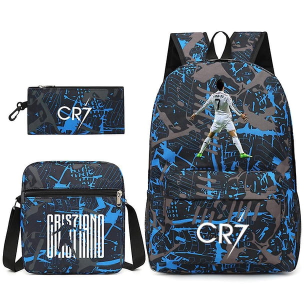 Football Star C Ronaldo Cr7 Printed Backpack Around The Student Three ...