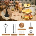 thumbnail image 2 of Cupcake Stand with Serving Tray and Metal Rod Rustic Wooden Tiered Cupcake Stand Decorative Tiered Tray Stand Display Dessert Holder for Home Tea Party Baby Shower Wedding Farmhouse Kitchen Decor, 2 of 7