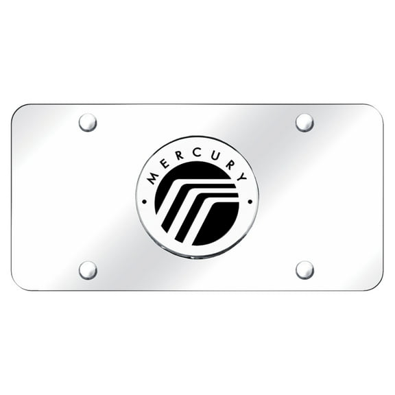 Mercury Logo on Chrome License Plate