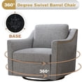 thumbnail image 3 of 360°Swivel Accent Chair, Lounge Sofa with Nail Trim, Living Room Chairs, Bedroom Chair, Vanity Chair, Nursery Glider, Swivel Barrel Chair-Beige/White Accent Chair, 3 of 6