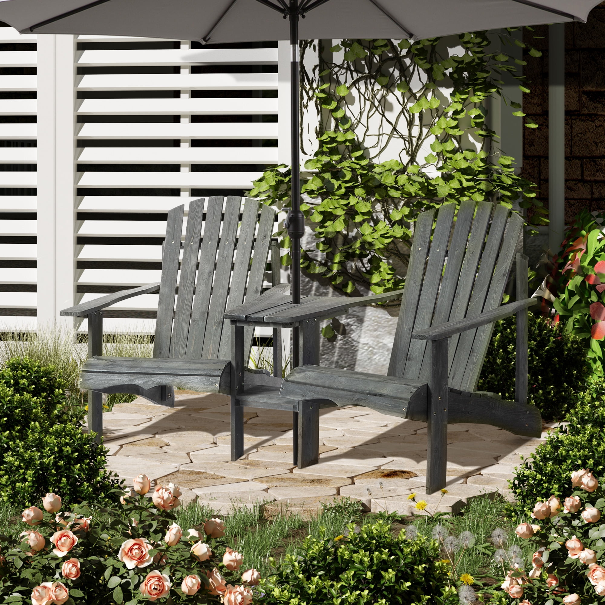 Double muskoka chair with table sale