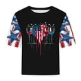 thumbnail image 3 of GERsome 4th of July T-Shirt for Women American Flag Short Sleeve Crewneck Tshirt USA Flag Stars Stripes Patriotic Graphic Tee S-3XL, 3 of 4