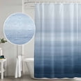 thumbnail image 4 of Abstract Blue Shower Curtain Set - 72" x 78" Washable Bathtub Curtain with 12 Hooks, Gradient Solid Modern Minimalist Geometric Waterproof Fabric Stall Shower Curtains for Bathroom/Bathtub Décor, 4 of 6