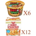 thumbnail image 2 of Nissin Cup Noodles Soup Instant Cup 18 Count, 6 Hot & Spicy Chicken Bowl, 12 Chicken Cup Lunch / Dinner Variety, 2 Flavors, 2 of 5