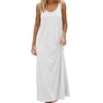 thumbnail image 2 of AHMOMEI Womens Nightgown Soft Sleeveless Wide Strap Sleepwear Casual Loose Full Slip Under Dress Summer Clothes White XL, 2 of 8
