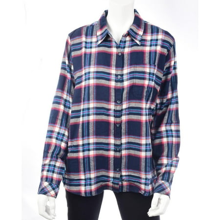 Dixie Tee Shirts - Dickies Women's Long Sleeve Plaid Flannel Shirt