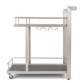 Miller Outdoor Aluminum Bar Cart with Polymer Blended Wood Top, Natural