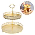 thumbnail image 3 of Nordic Texture Storage Tray Double the placement is Fruit Snack Storage Hollow Out Decor Stripe, 3 of 9