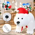 7FT Polar Bear Animated Inflatable Yard Decoration with Built-In LED ...