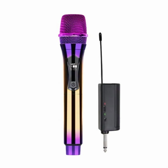 Dual Channel Karaoke Streaming Wireless MIC Handheld Microphone with Rechargeable Receiver for Singing Karaoke KTV A