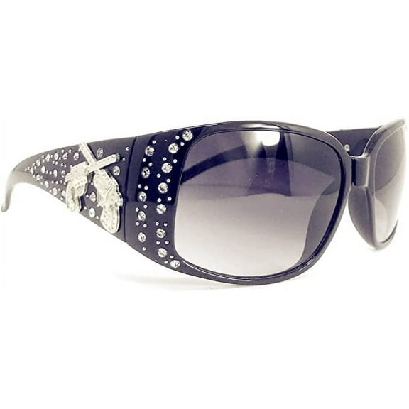 Texas West Women's Sunglasses With Bling Rhinestone UV 402 PC Lens in Multi Concho