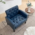thumbnail image 5 of LAZZO Mid-Century Modern Accent Chair, Upholstered Armchair for Living Room Bedroom Office, Blue, 5 of 7