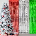 thumbnail image 4 of 3pcs Christmas Foil Fringe Streamers - Red, Silvery, Green Metallic Party Decorations with Snowflake & Reindeer Design,Durable Plastic for Halloween, Christmas Party Decorations, 4 of 5