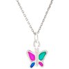 Pori Jewelers Sterling Silver Multicolor Butterfly Enamel Kids' Charm Pendant Necklace, 16"