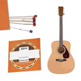 thumbnail image 2 of 6Pcs High Carbon Steel Core Folk Guitar Strings Replacements Acoustic Guitar Strings Guitar Parts 6 Pieces Strings Sets, 2 of 4