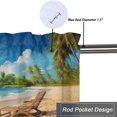 thumbnail image 5 of Tropical Beach Valance Rod Pocket Window Curtain for Kitchen Summer Seaside Scenery Ocean Island Palm Tree Privacy Window Valances for Living Room Kitchen 54 by 18 in, 1 Panel, 5 of 6
