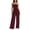 Wine, variant on Women Strapless Wide Leg Jumpsuit Casual Tube Top Loose Long Romper