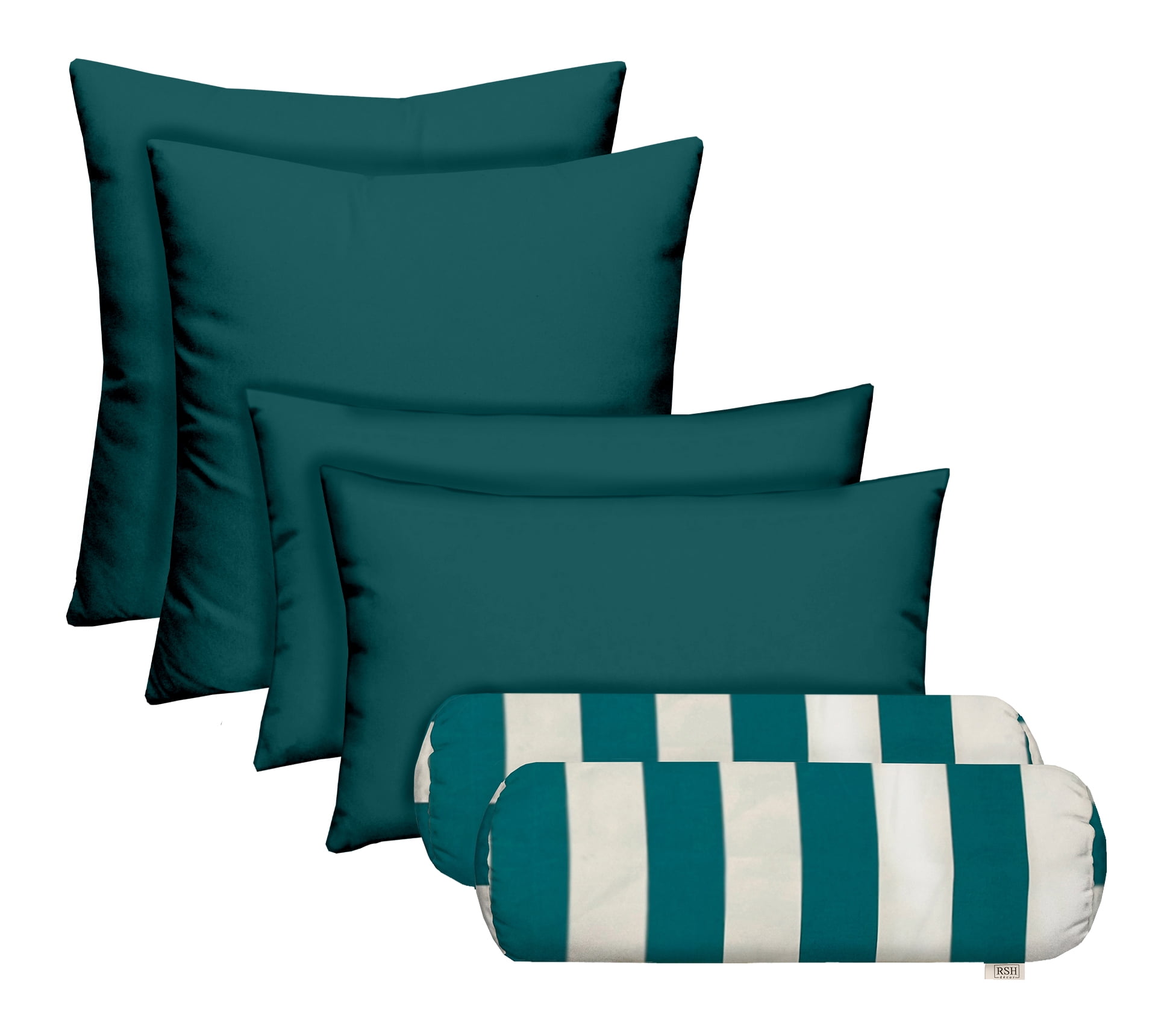 RSH Décor Indoor Outdoor Set of 6 Pillows, 17" Square + 20" x 12