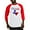 Red/White, variant on CafePress - Flag Map With Texas Baseball Jersey - Cotton Baseball Jersey, 3/4 Raglan Sleeve Shirt