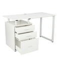 thumbnail image 2 of GZXS Modern Home Office Computer Desk with 3 Storage Drawers, White, 2 of 5