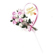 Keeplus Household Supplies Cake Decoration Ribbon Bouquet Flowers Mother's Day Cake Insert Card Baking