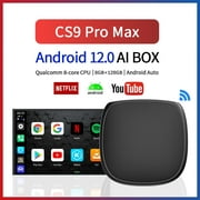 Binize Android 12 CarPlay Ai Box Support Wireless CarPlay Wireless Android Auto 8+128G, Support Netflit, Youtube and Mirrorlink ect