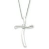 Sterling Silver 16in Diamond Cross Necklace