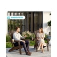 thumbnail image 2 of Cobiod Folding Adirondack Patio Chair with Cup Holder , All-Weather HDPE Outdoor Lounge Chair, Wood Grain Ergonomic Design, Coffee, 2 of 9