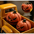 thumbnail image 6 of MInHoues Halloween Orange Vintage Metal Truck with 3 Mini Pumpkin Figurines Ornament，4.9"Farmhouse Halloween Centerpieces for Table Home Mantel Pumpkin Tiered Tray Decor Party Gift, 6 of 9