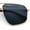 Gold - Black, variant on Mens Luxury Mobster Rectangular Double Bridge Racer Metal Rim Sunglasses Gold - Smoke
